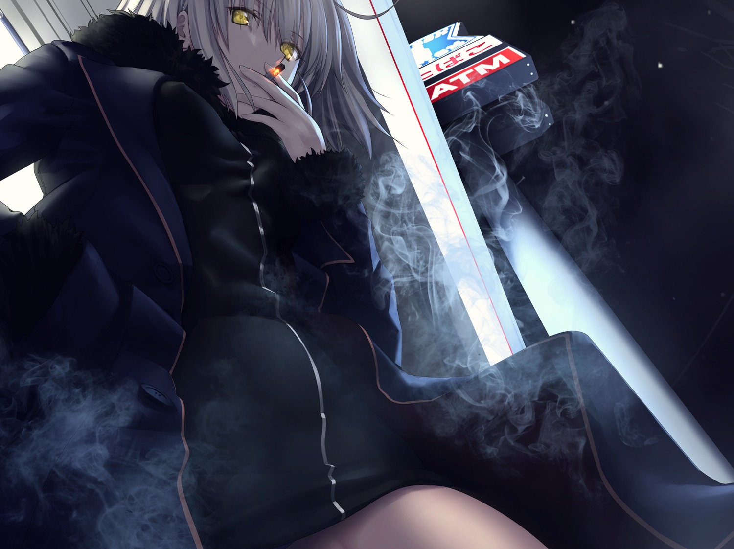fate/grand_order jeanne_d'arc jeanne_d'arc_(alter)_(fate) kawanakajima smoking