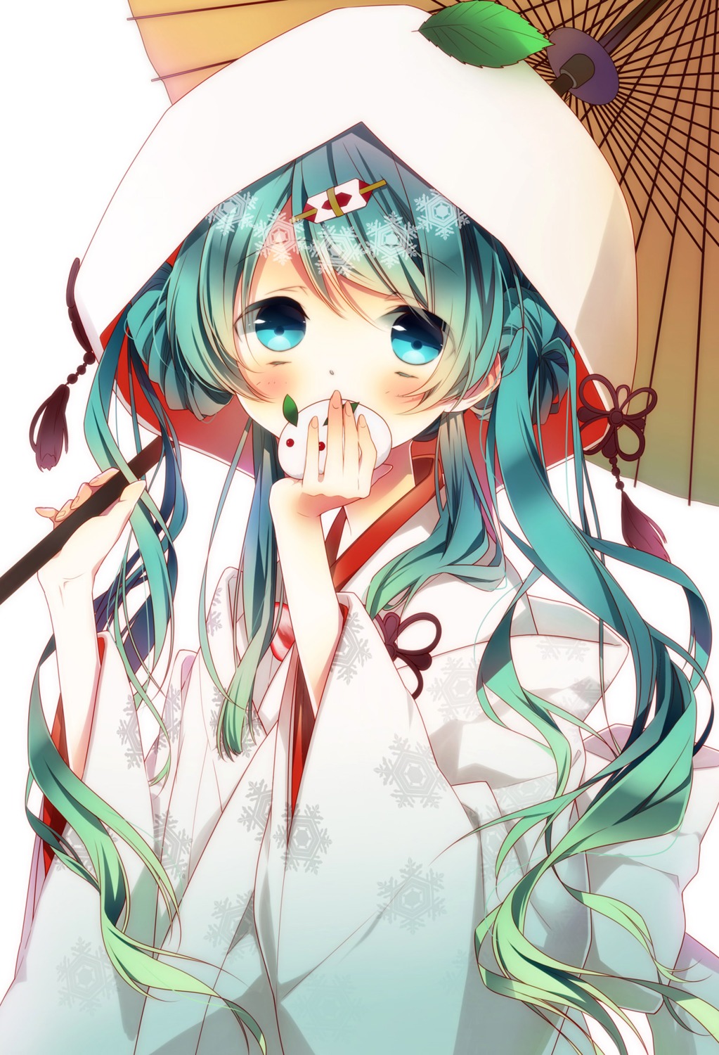 hatsune_miku kimono naoto umbrella vocaloid yuki_miku