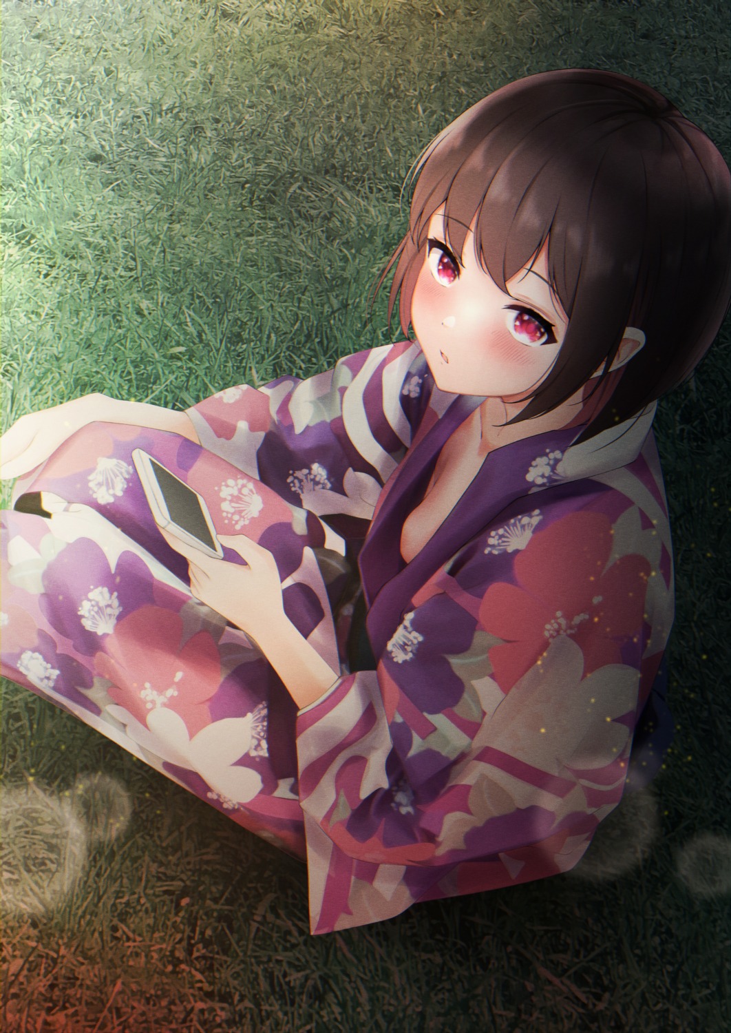 kazanock no_bra open_shirt yukata