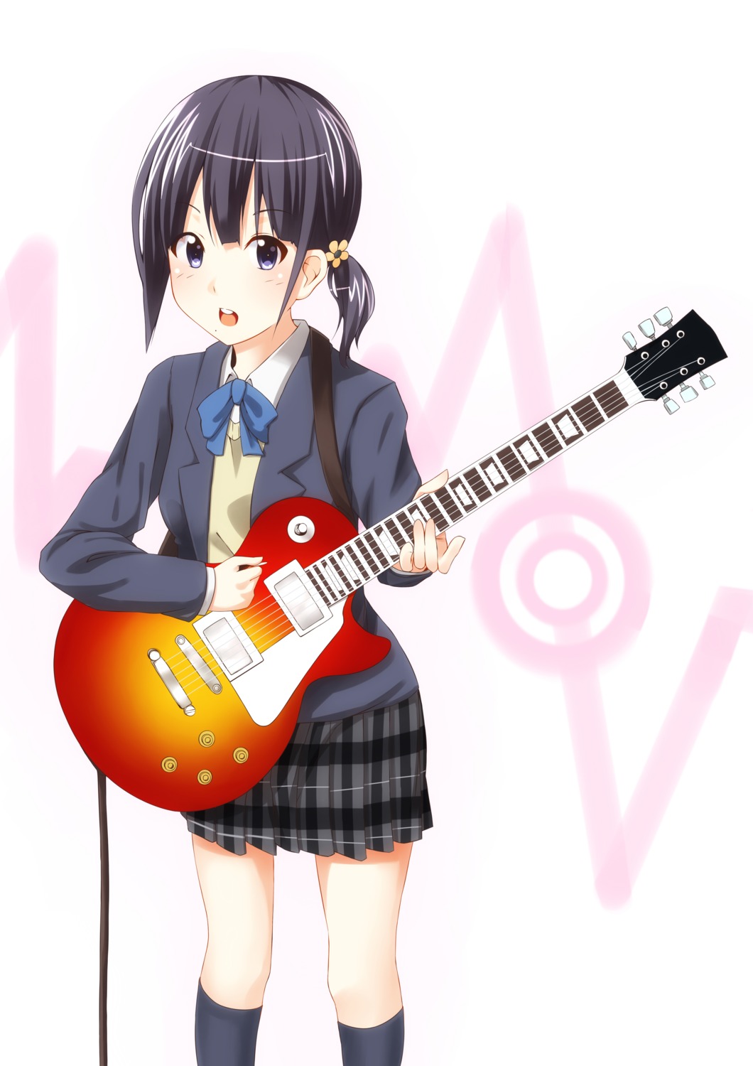 dacchi guitar k-on! kokoro_connect nagase_iori parody seifuku