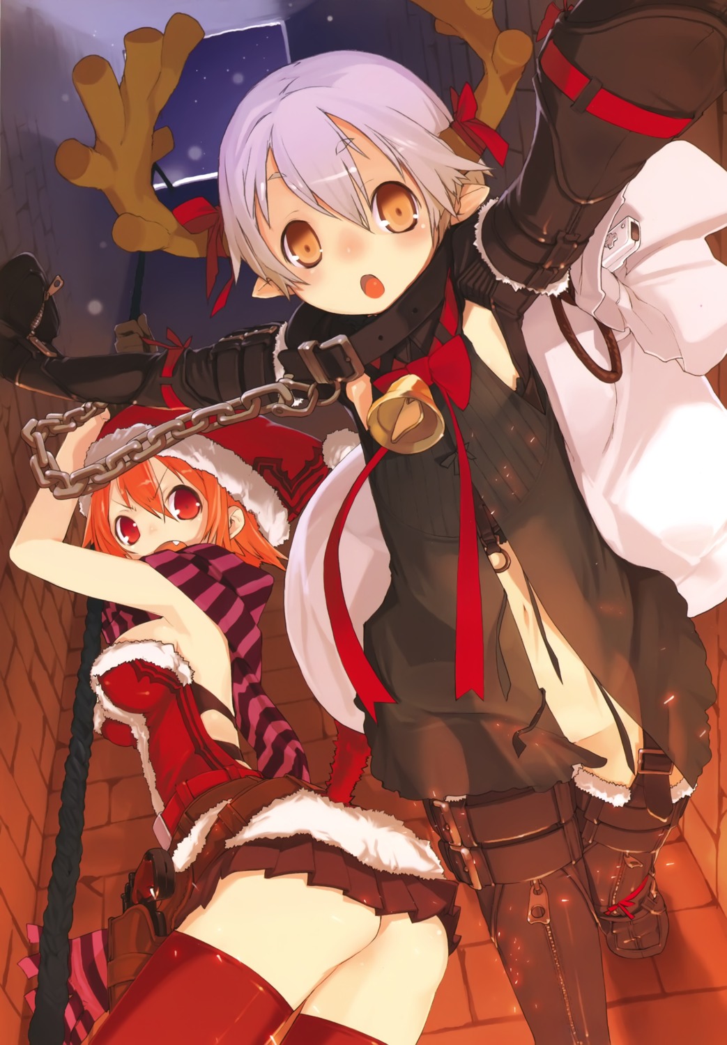 christmas horns nopan thighhighs unaji