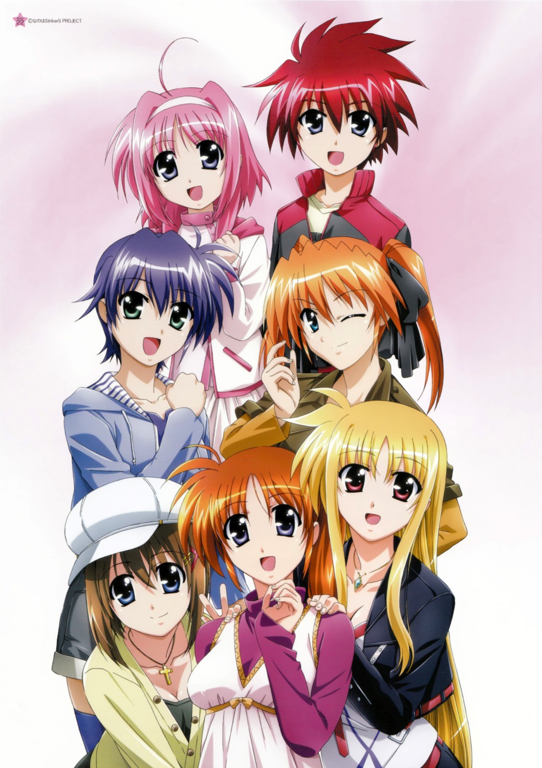 caro_ru_lushe erio_mondial fate_testarossa mahou_shoujo_lyrical_nanoha mahou_shoujo_lyrical_nanoha_strikers subaru_nakajima takamachi_nanoha teana_lanster yagami_hayate