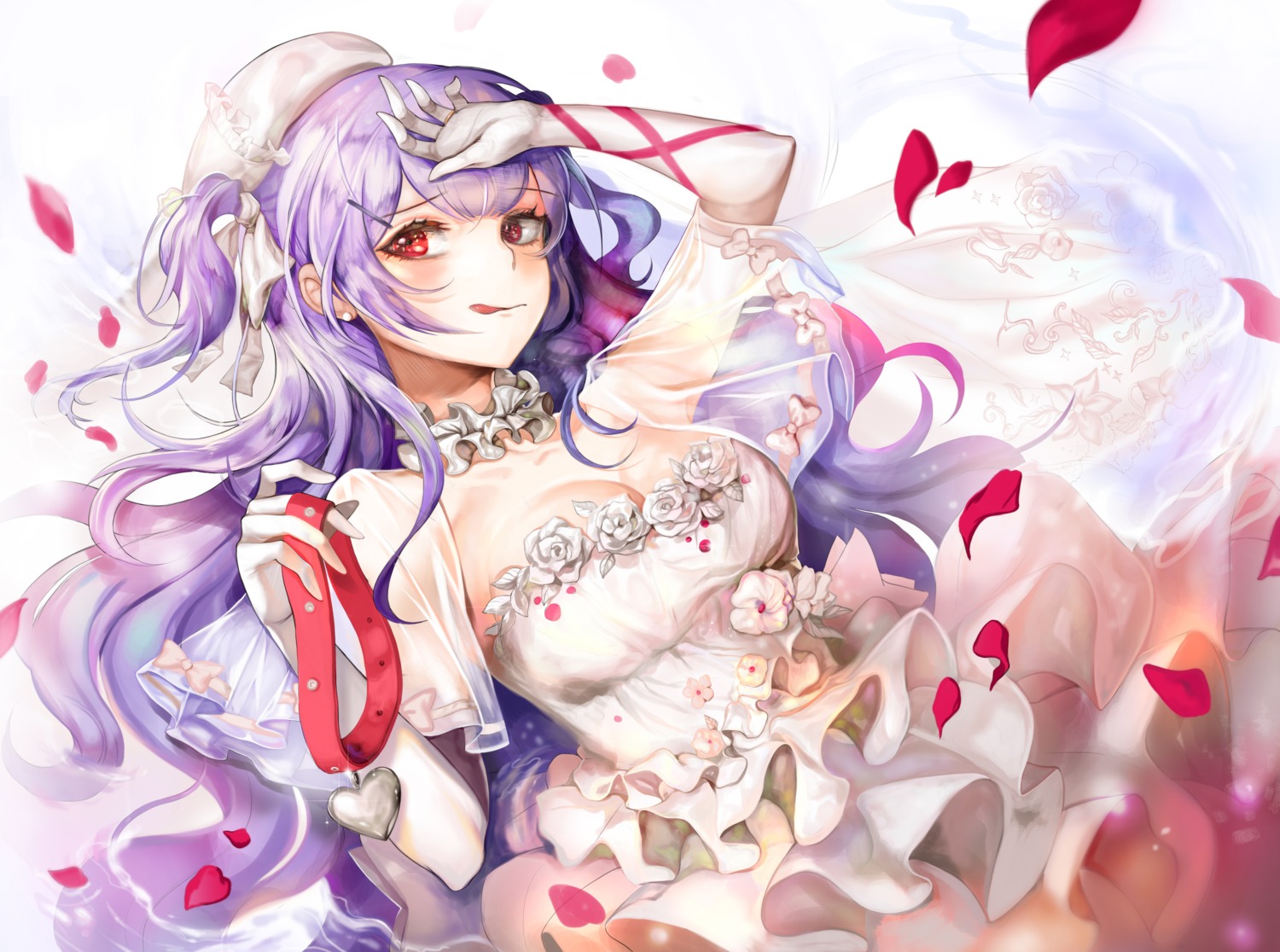 ajax_(azur_lane) azur_lane cleavage dress haribo_kanten see_through wedding_dress