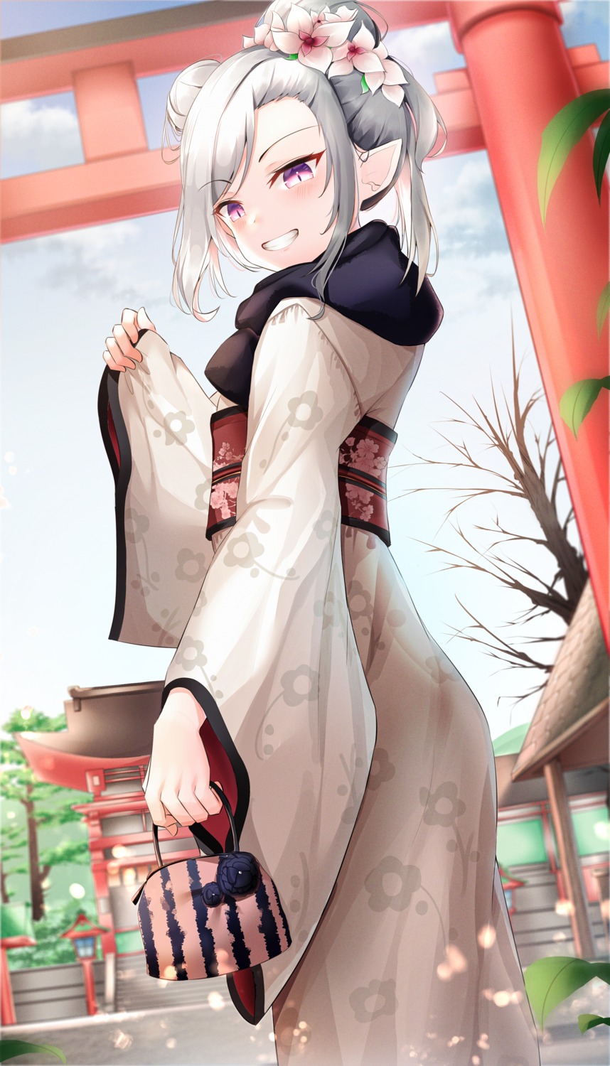 asagi_mutsuki blue_archive kimono li_se pointy_ears