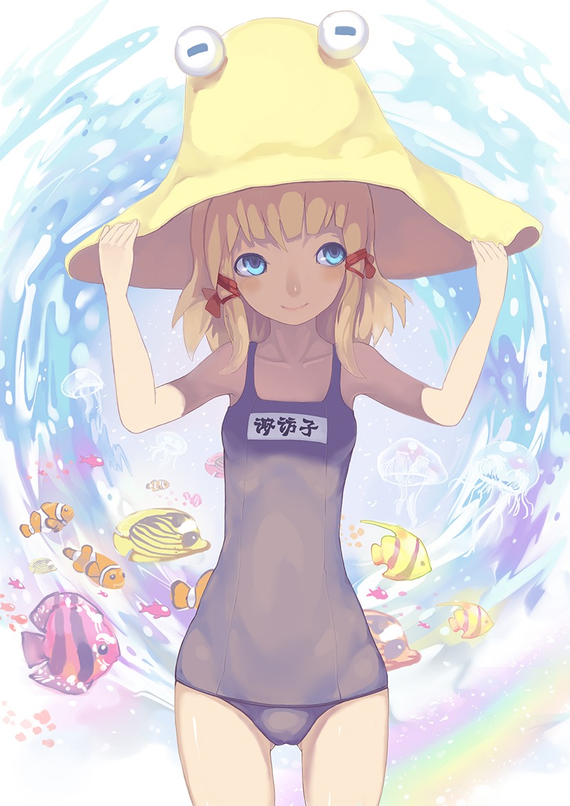 madyy moriya_suwako school_swimsuit swimsuits touhou