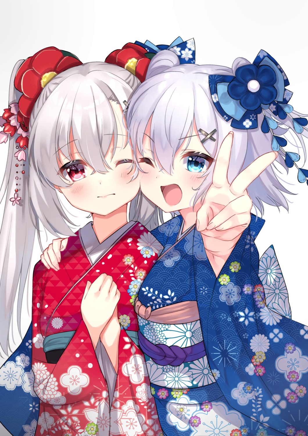 breast_hold kimono tsuki_usagi yuri