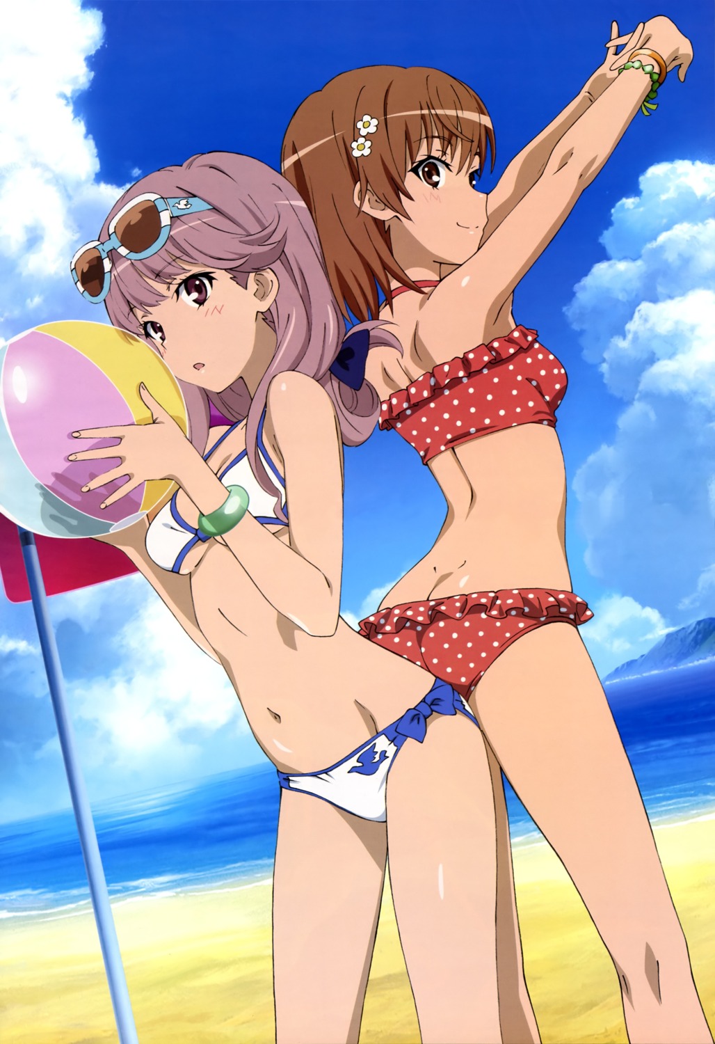 bikini iwasaki_shouta meigo_arisa misaka_mikoto swimsuits toaru_majutsu_no_index underboob