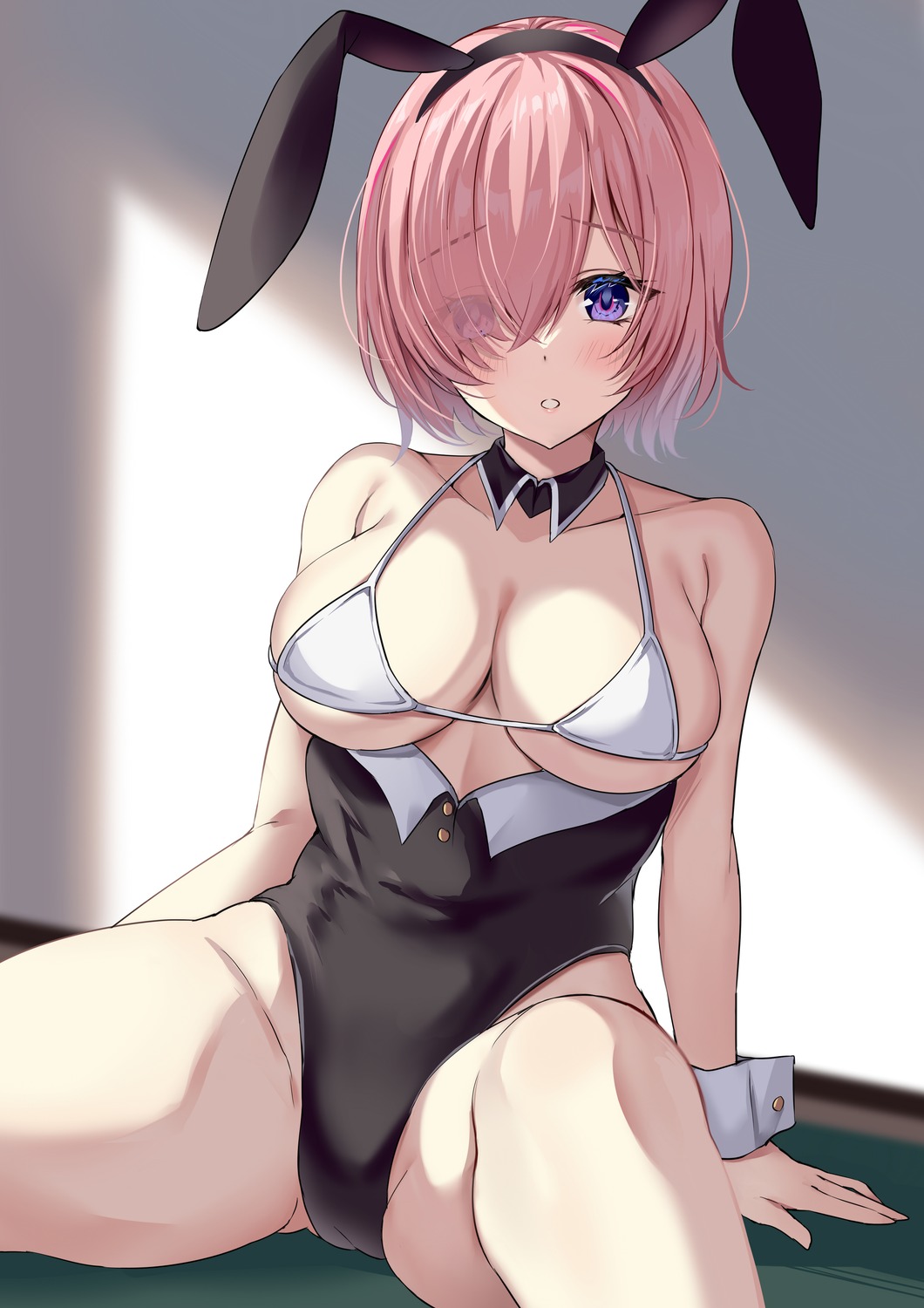 animal_ears bra bunny_ears bunny_girl cameltoe fate/grand_order harimoji mash_kyrielight