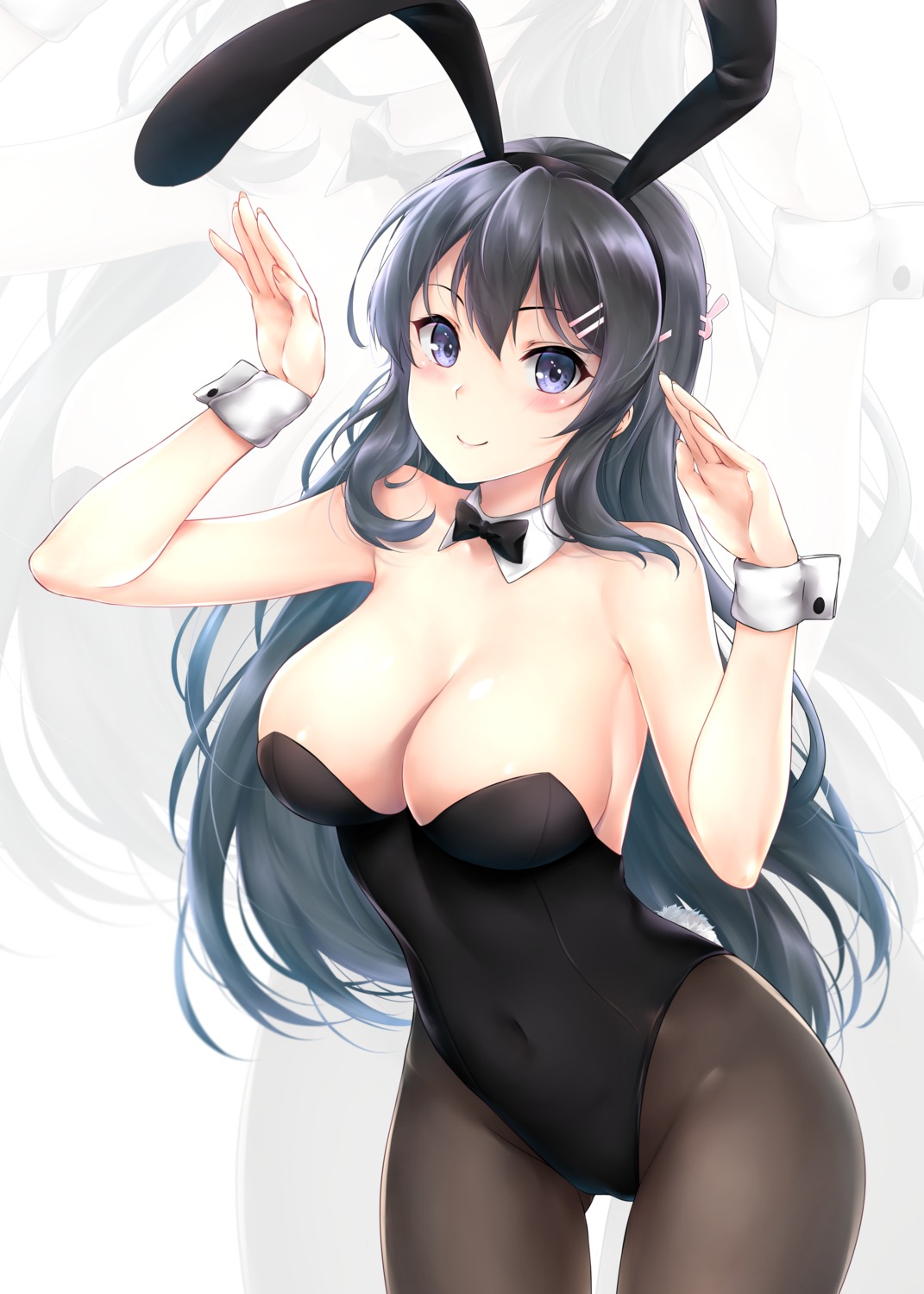 animal_ears bunny_ears bunny_girl no_bra pantyhose rei_kun sakurajima_mai seishun_buta_yarou_series tail