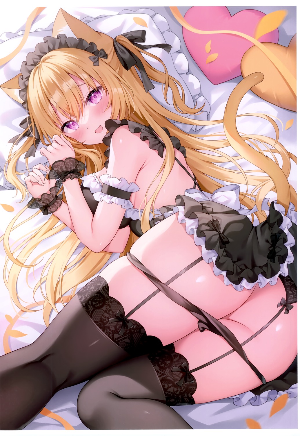 animal_ears ass maid nekomimi pantsu panty_pull shiono_room siooooono stockings tail thighhighs