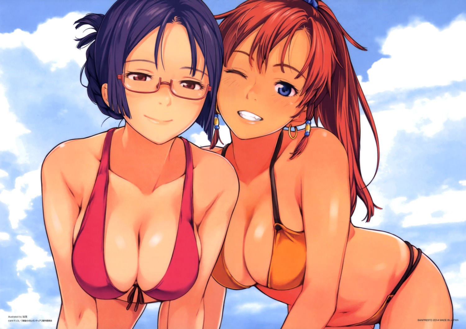 bellows bikini cleavage kamo megane ridget suisei_no_gargantia swimsuits