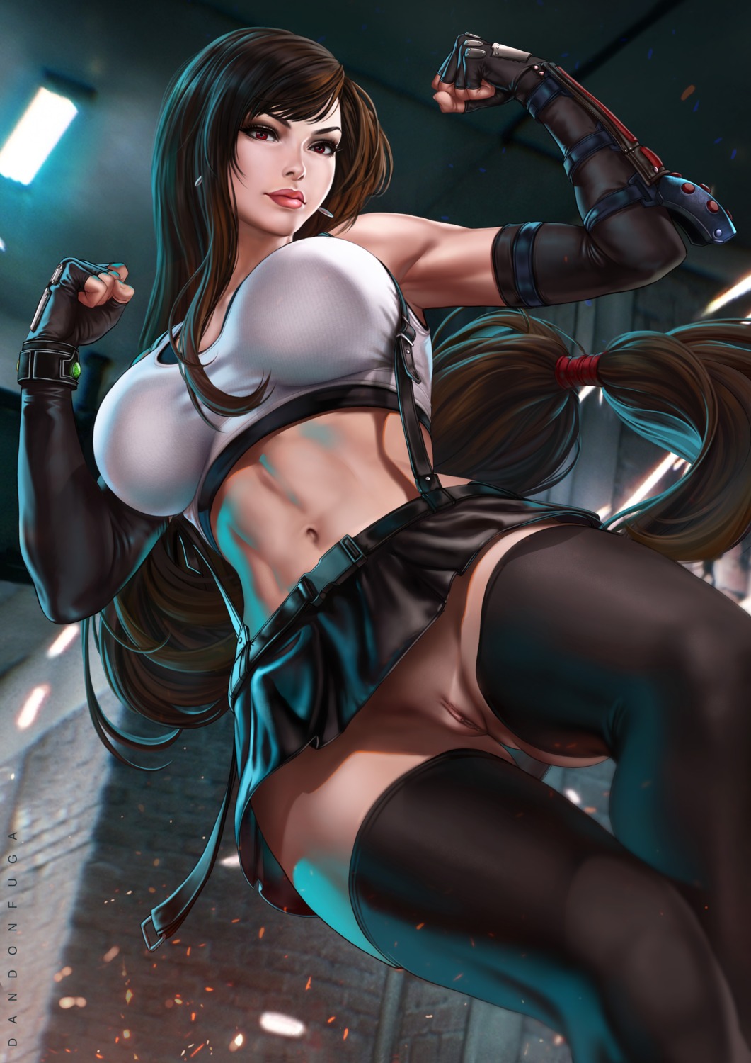 dandon_fuga final_fantasy final_fantasy_vii nopan pussy thighhighs tifa_lockhart uncensored