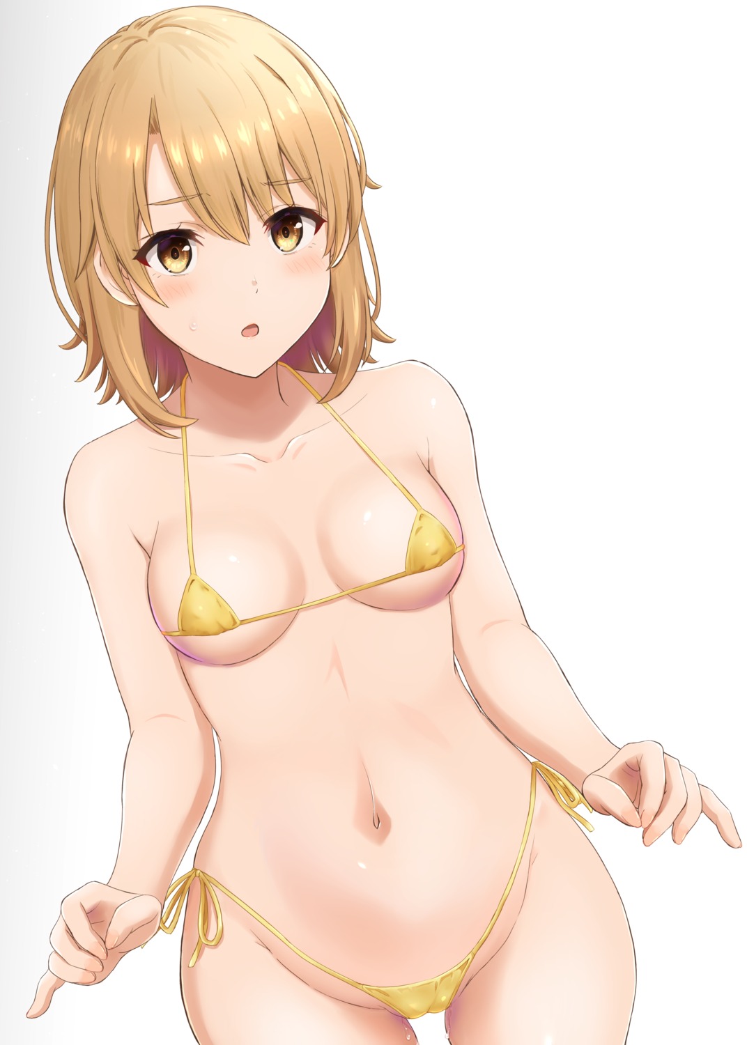 bikini cameltoe erect_nipples inanaki_shiki isshiki_iroha pussy_juice swimsuits yahari_ore_no_seishun_lovecome_wa_machigatteiru.