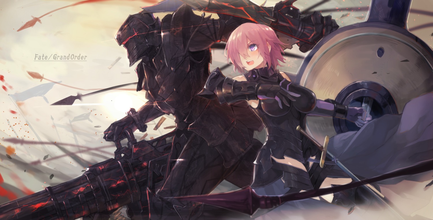 armor berserker_(fate/zero) fate/grand_order mash_kyrielight mono_(jdaj) sword thighhighs weapon