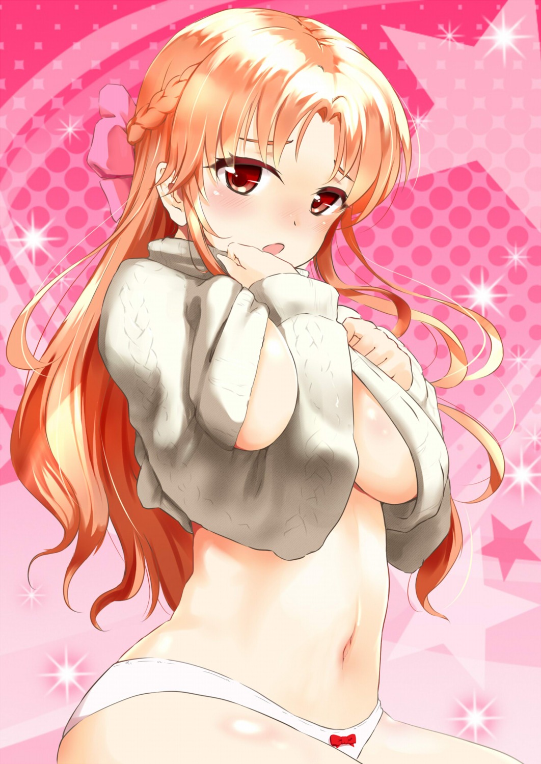 breast_hold girlfriend_(kari) kgo no_bra pantsu sasahara_nonoka shirt_lift underboob