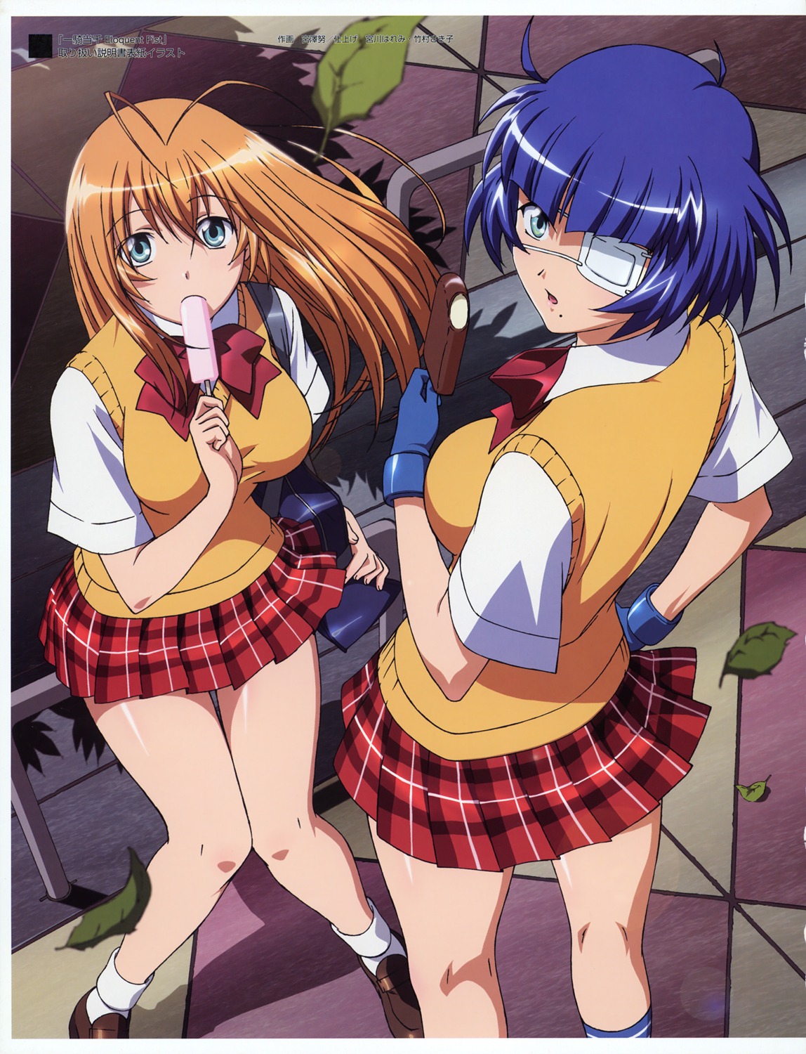 eyepatch ikkitousen ikkitousen~eloquent_fist~ miyazawa_tsutomu ryomou_shimei seifuku sonsaku_hakufu