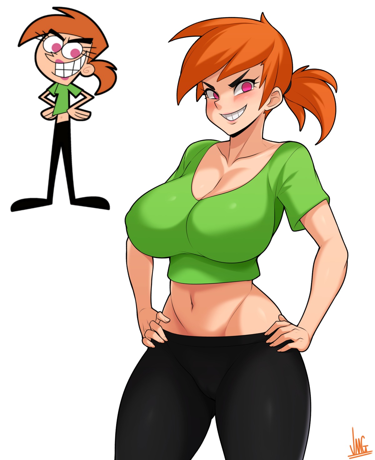 chibi cleavage erect_nipples jmg the_fairly_oddparents vicky_(the_fairly_oddparents)