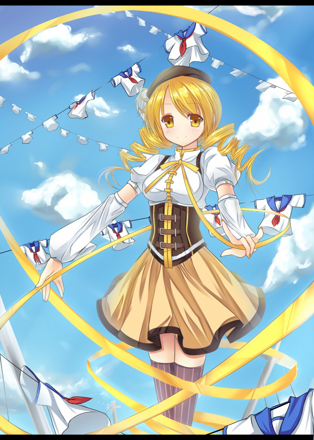 luky mahou_shoujo_madoka_magica thighhighs tomoe_mami