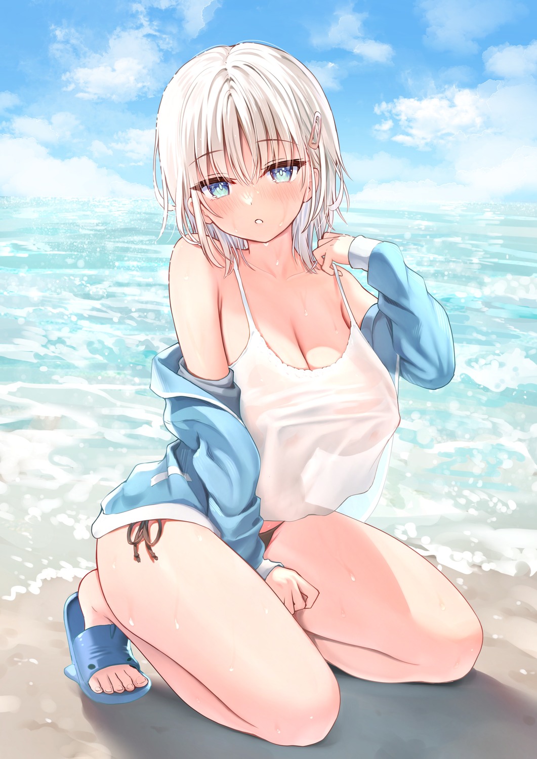 bikini no_bra see_through sune_(mugendai) swimsuits wet wet_clothes