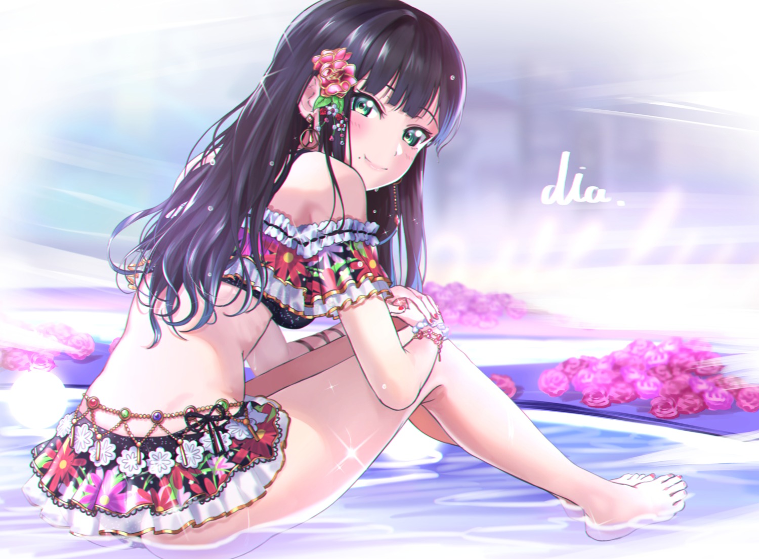 ass bikini feet kurosawa_dia love_live!_sunshine!! shaka_(staito0515) swimsuits wet