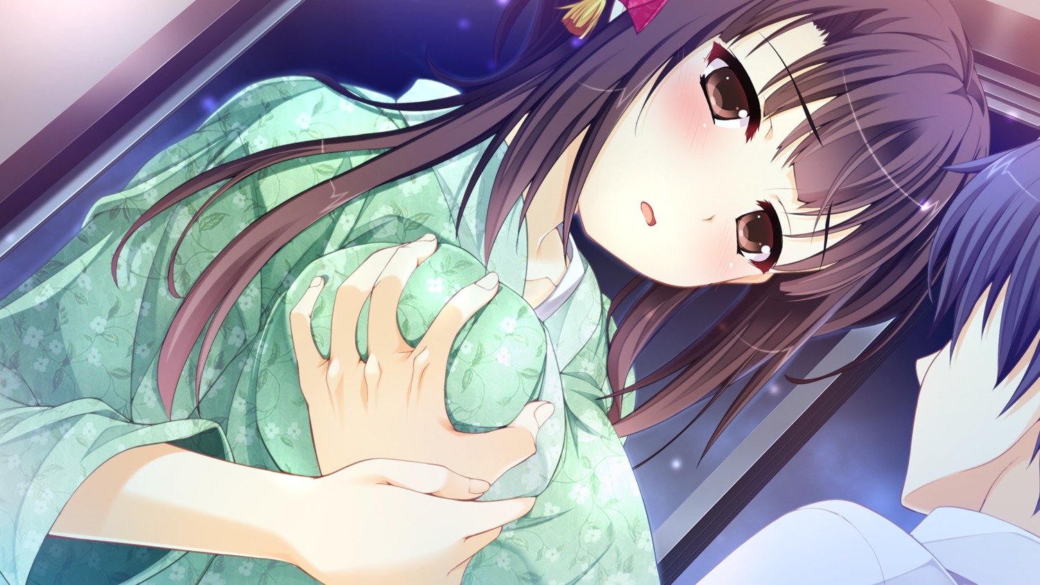 breast_grab ecchi_de_hentai!_yakimochi_ojou-sama!! ensemble_sweet game_cg kichi_hyuuma shinomori_kazuha yukata