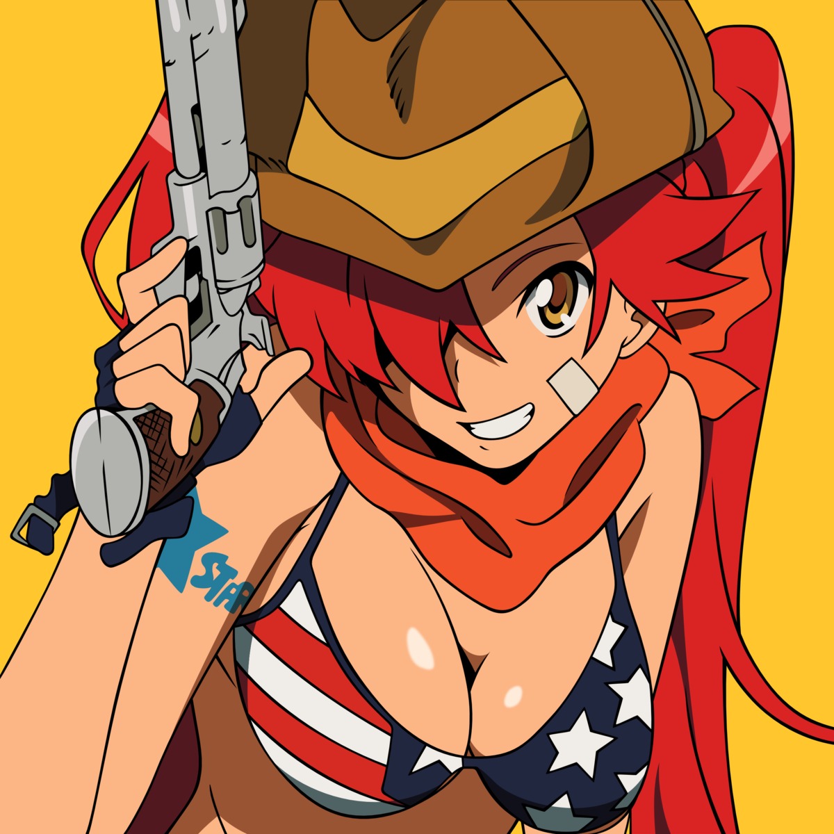 bikini cleavage gun swimsuits tengen_toppa_gurren_lagann vector_trace yoko