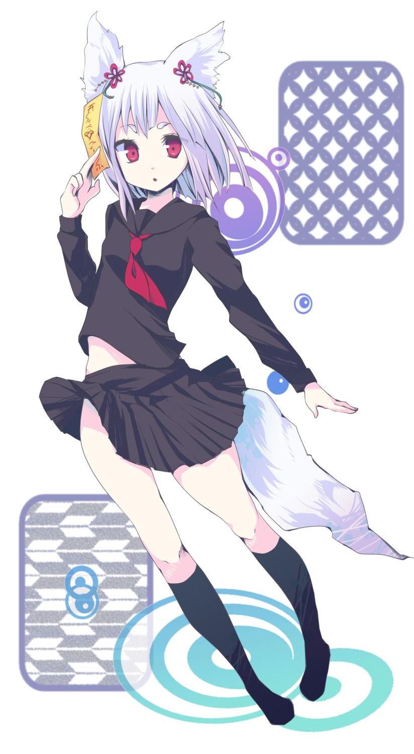 animal_ears gucchiann seifuku tail