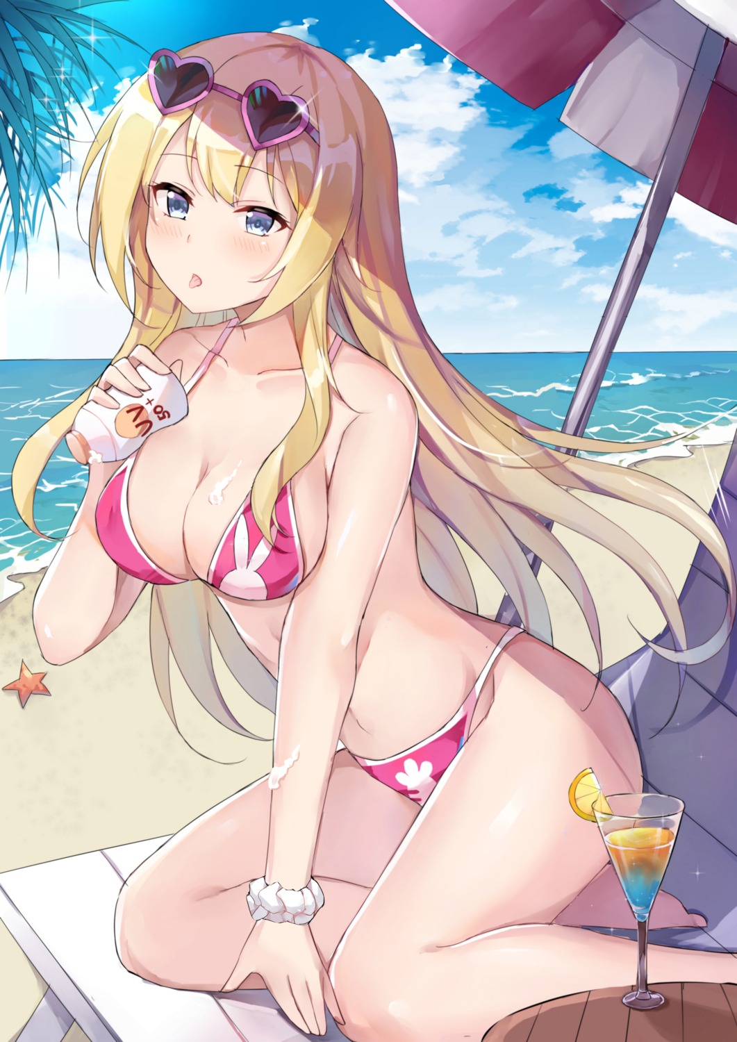 bikini cleavage cream feng_mao_mc megane swimsuits