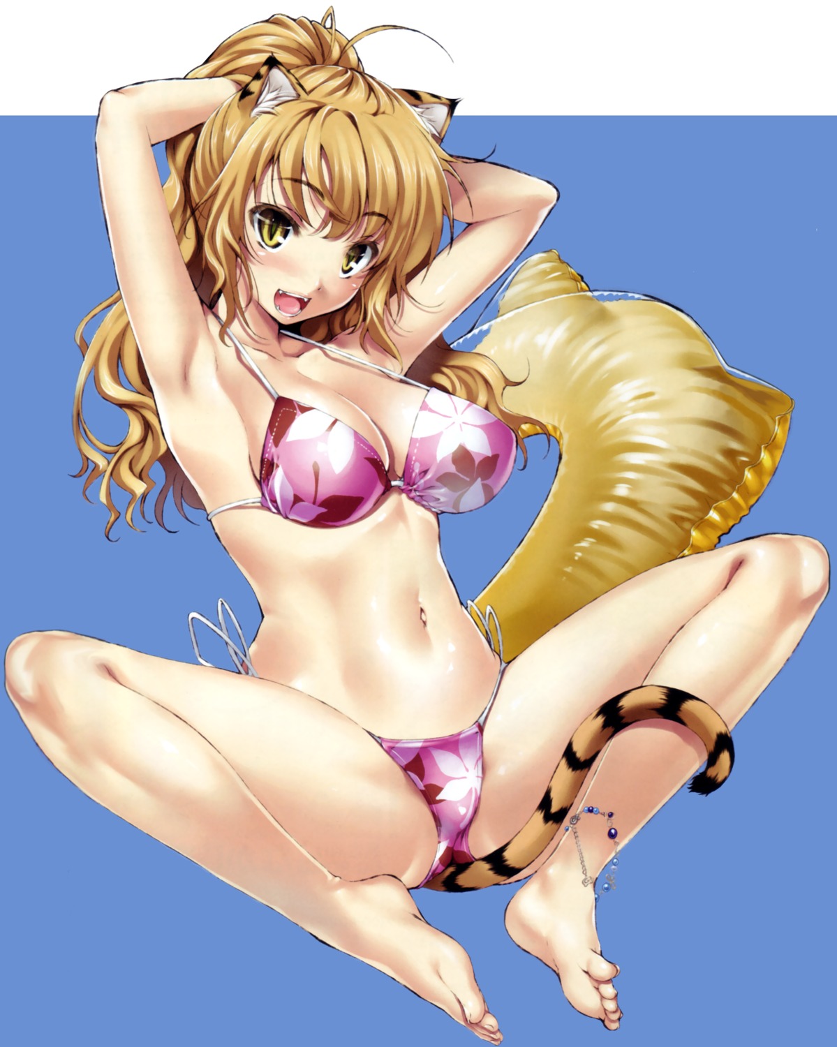 animal_ears bikini cle_masahiro cleavage nekomimi swimsuits tail