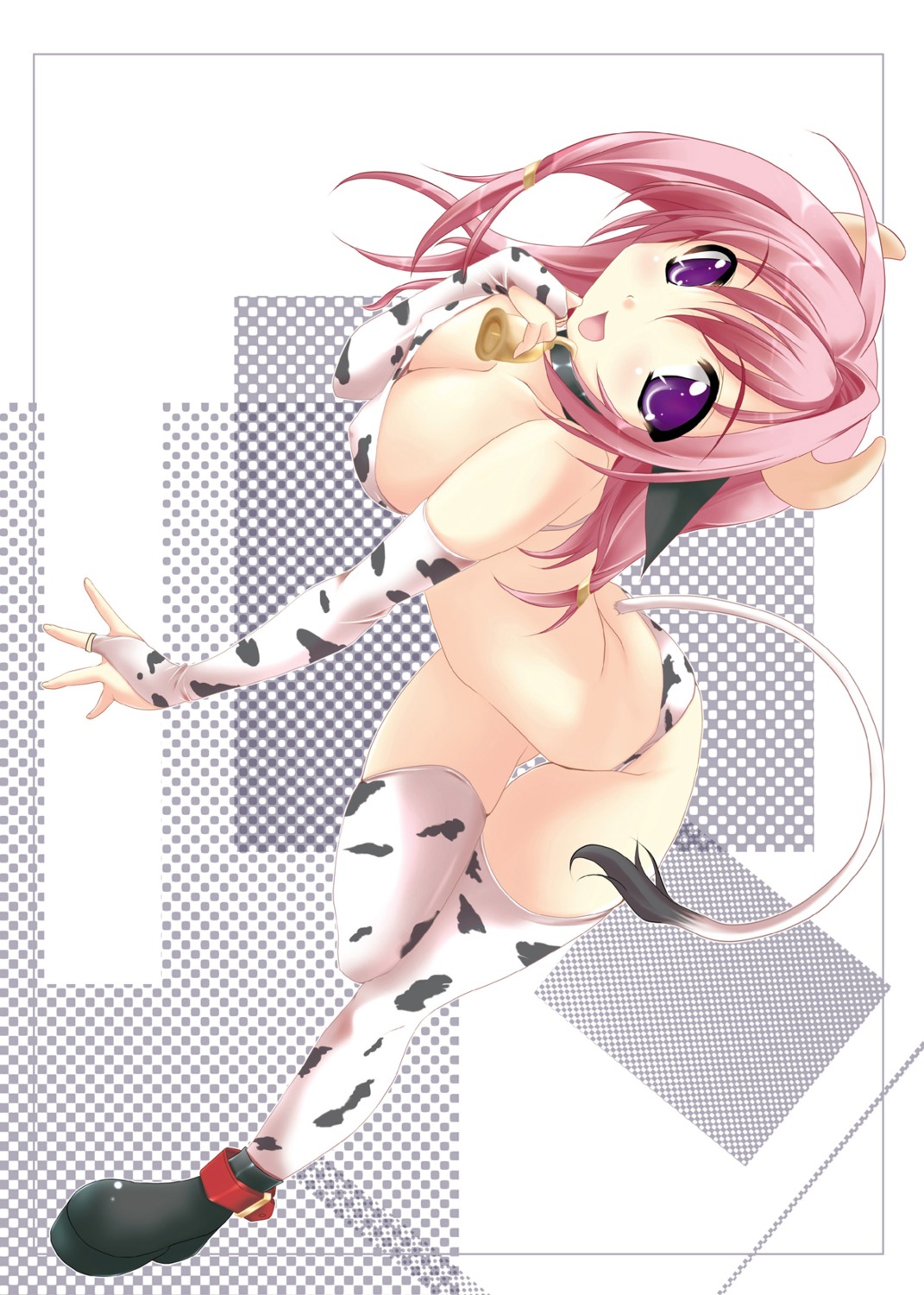 animal_ears bra cleavage erect_nipples horns pantsu tagme tail thighhighs