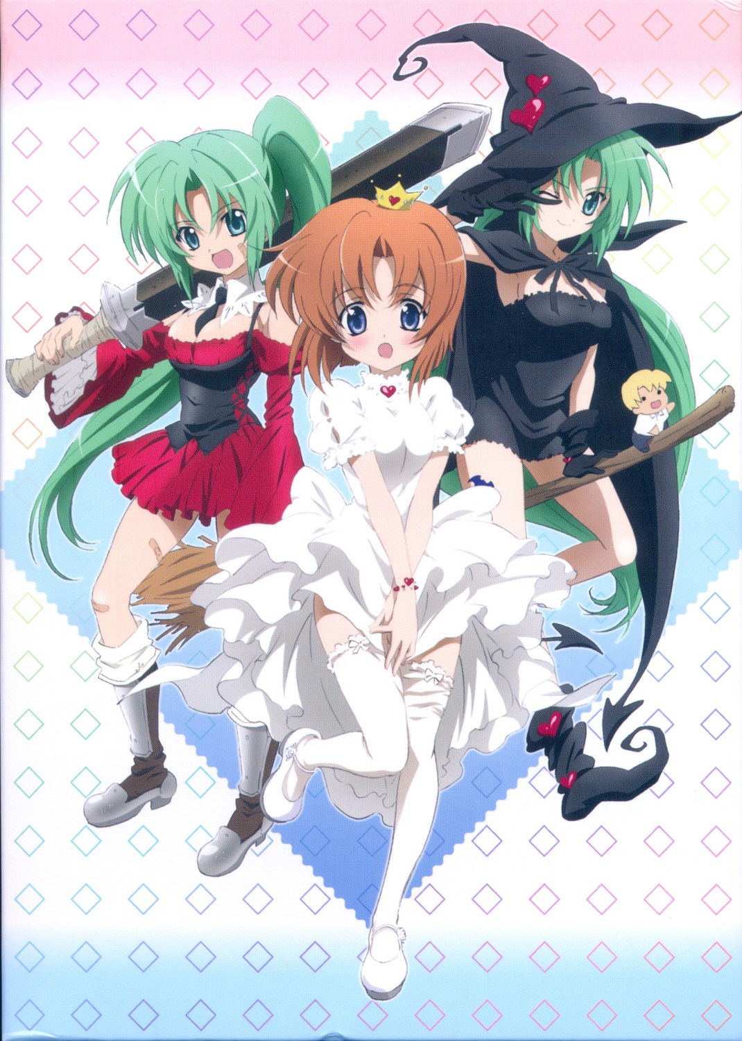 higurashi_no_naku_koro_ni ryuuguu_rena sakai_kyuuta sonozaki_mion sonozaki_shion witch