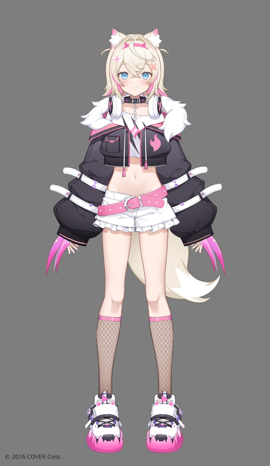 animal_ears bandaid fishnets headphones hololive hololive_english ikomochi inumimi mococo_abyssgard tail transparent_png weapon