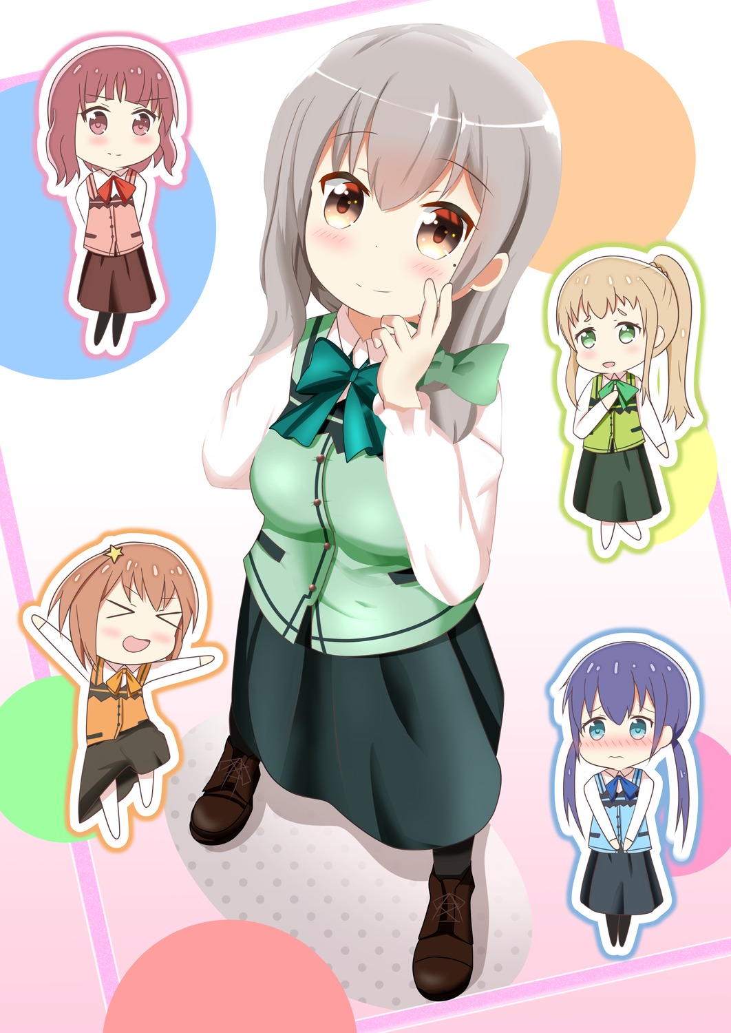 chibi cosplay gochuumon_wa_usagi_desu_ka? inose_mai koisuru_asteroid konohata_mira kxcx_sec manaka_ao morino_mari pantyhose parody sakurai_mikage waitress