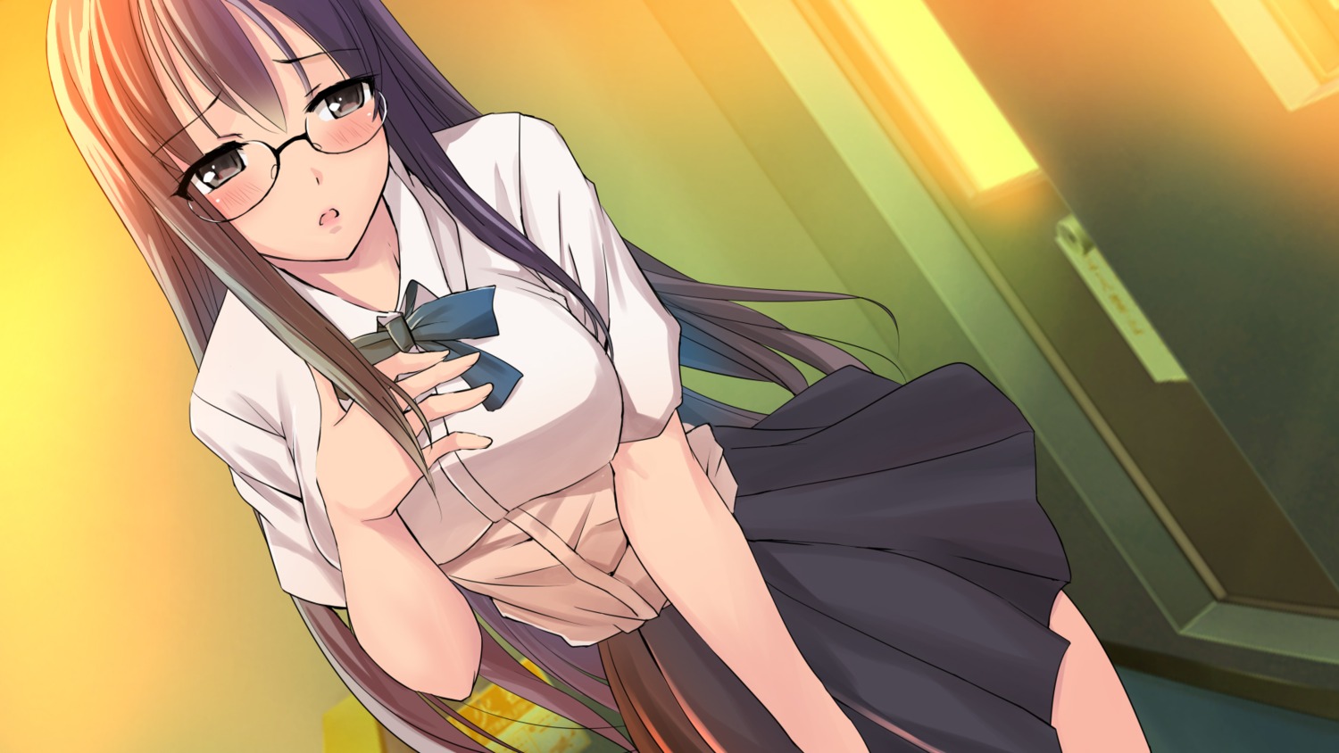 breast_hold megane miracle_star seifuku