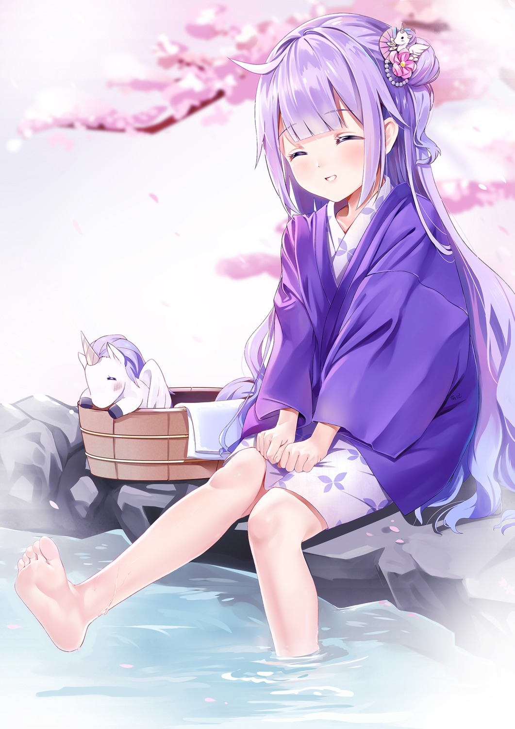 azur_lane onsen unicorn_(azur_lane) wet xixi yukata