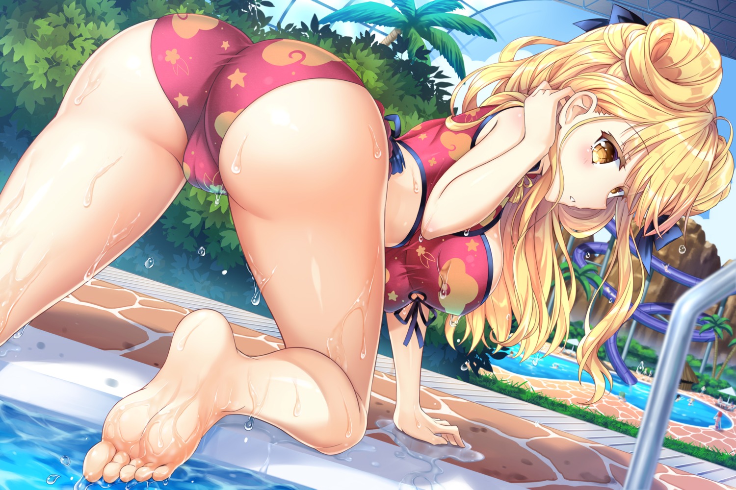 ass bikini cameltoe date_a_live feet hoshimiya_mukuro swimsuits tsubasaki wet