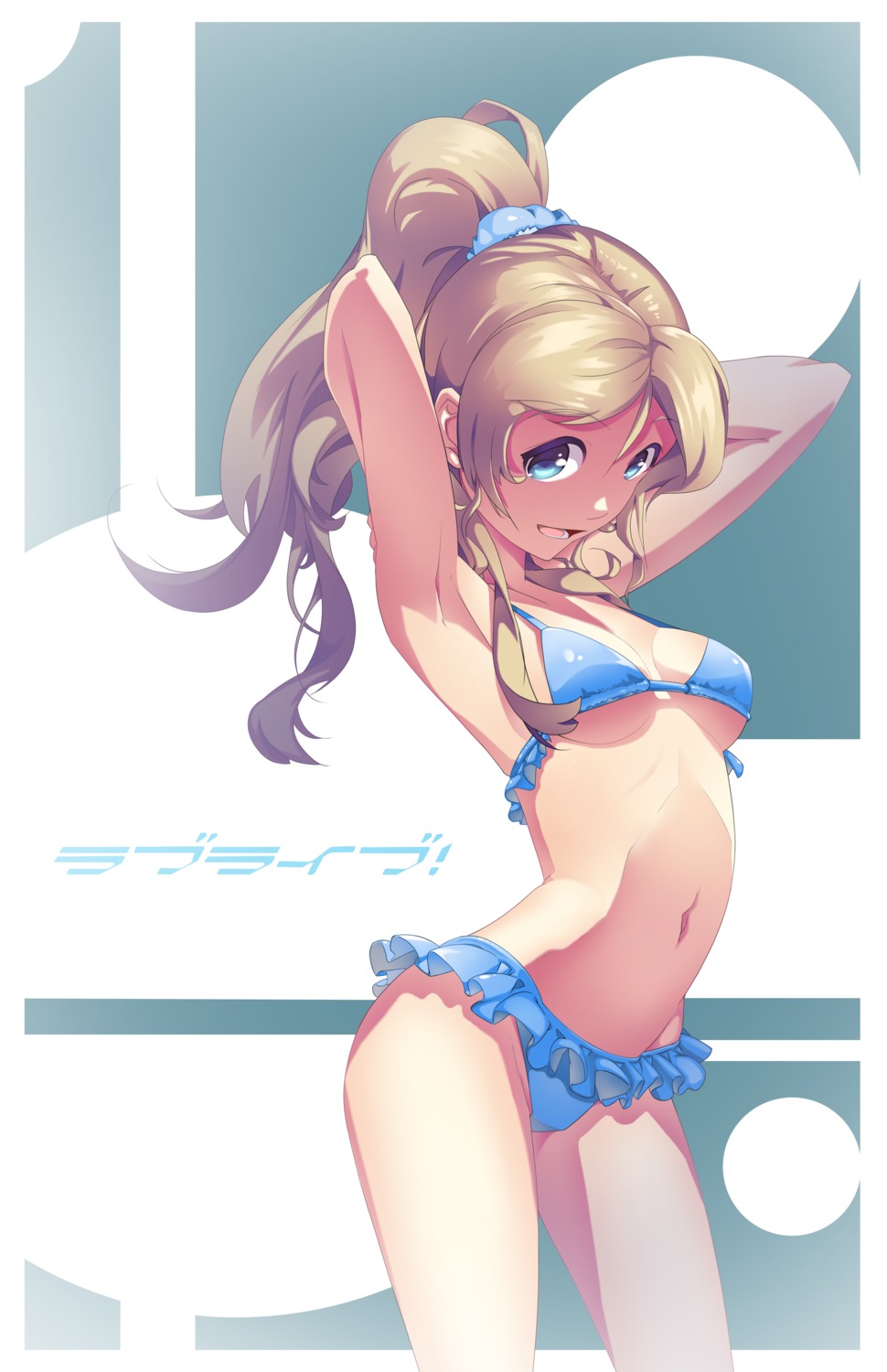 ayase_eli bikini cleavage love_live! stars swimsuits underboob