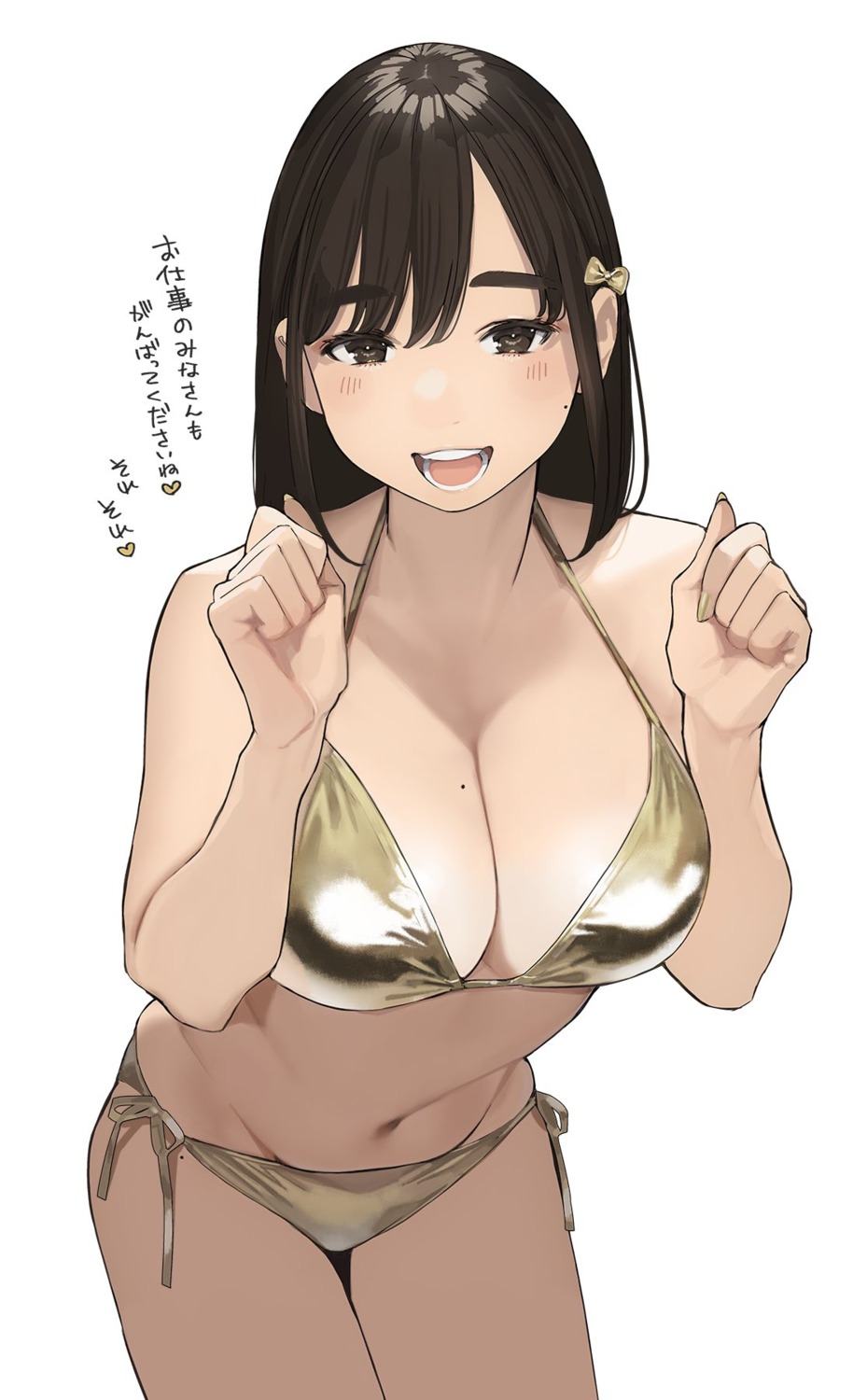 bikini cleavage ganbare_douki-chan swimsuits yom