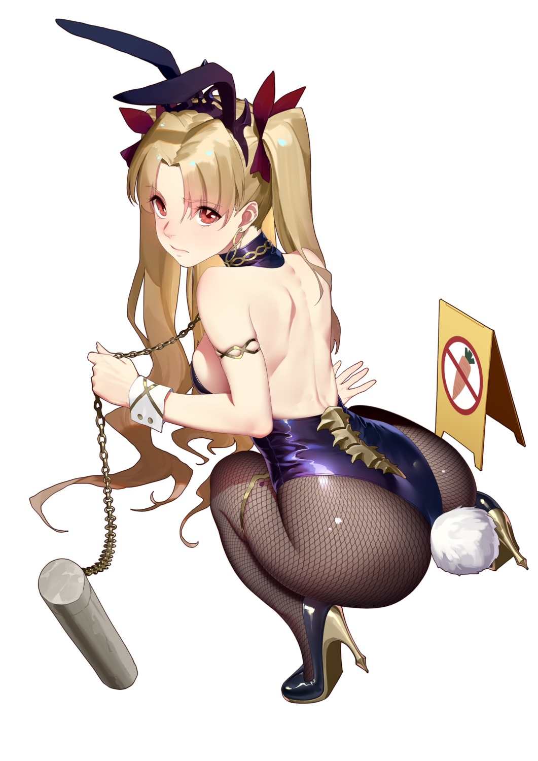 animal_ears ass bunny_ears bunny_girl ereshkigal_(fate/grand_order) fate/grand_order fishnets heels pantyhose tail thank_star