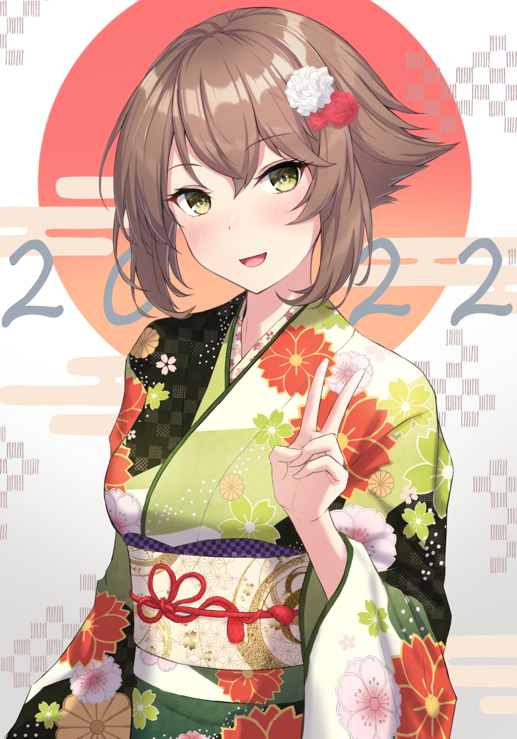 kantai_collection kimono monoku mutsu_(kancolle)