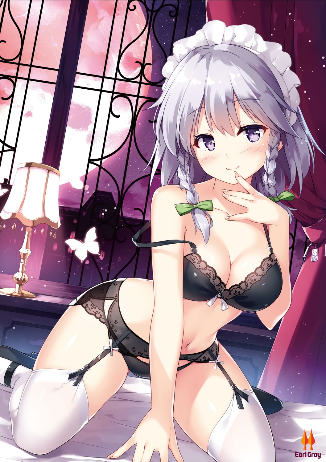 bra garter_belt izayoi_sakuya miyase_mahiro pantsu stockings thighhighs touhou