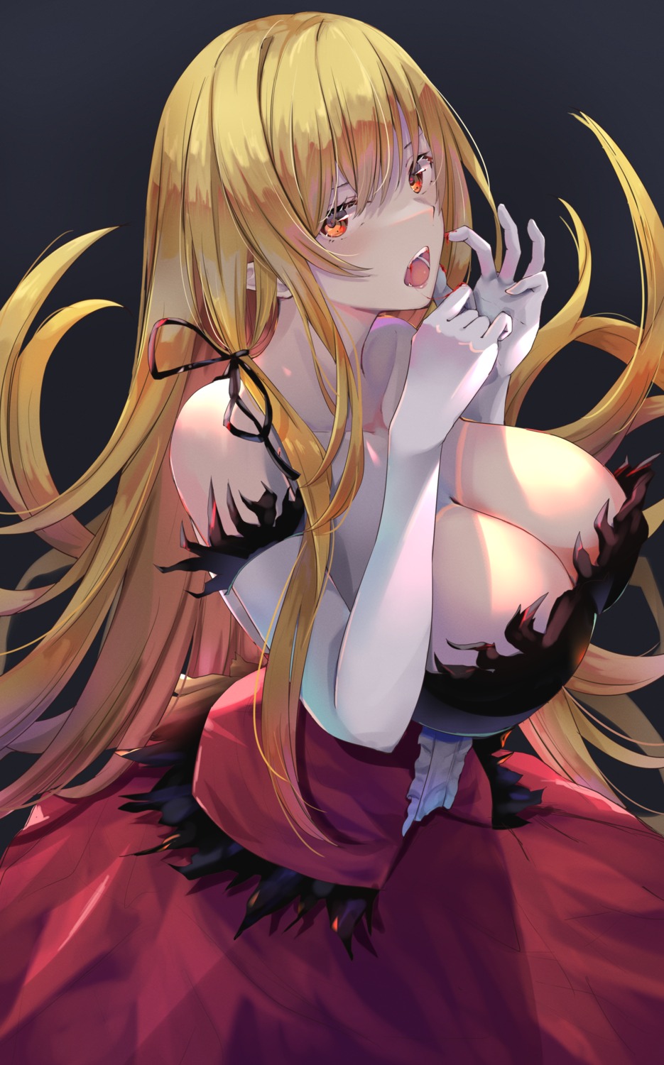 kissshot_acerolaorion_heartunderblade monogatari_(series) no_bra pointy_ears yuunamida_uyu