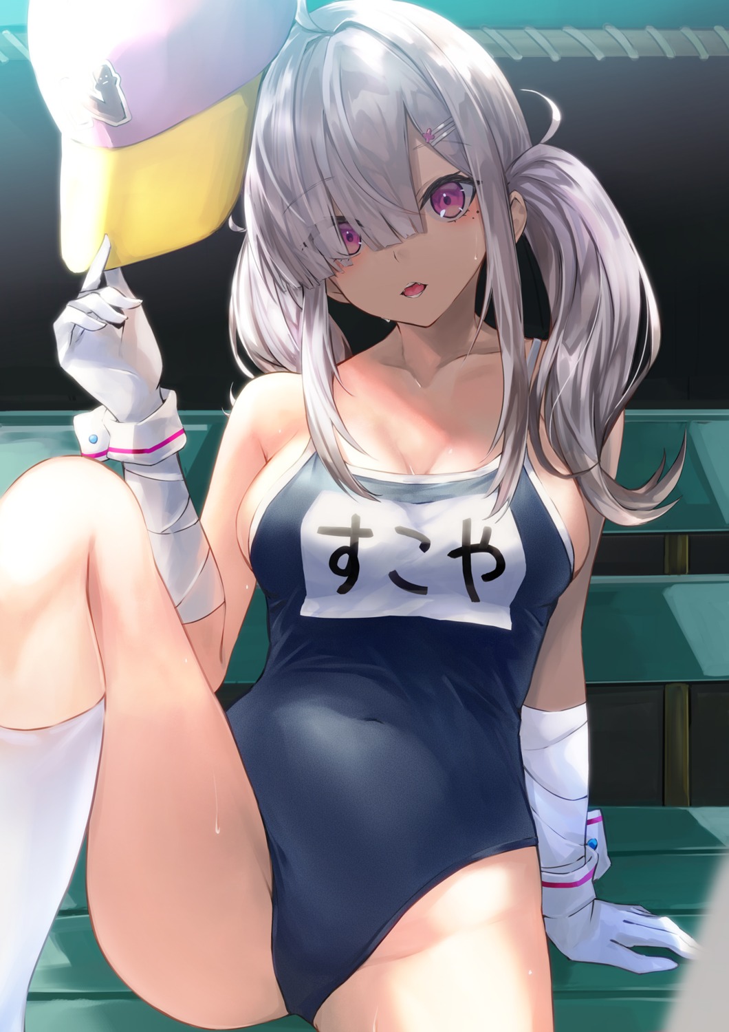 konkito nijisanji school_swimsuit sukoya_kana swimsuits