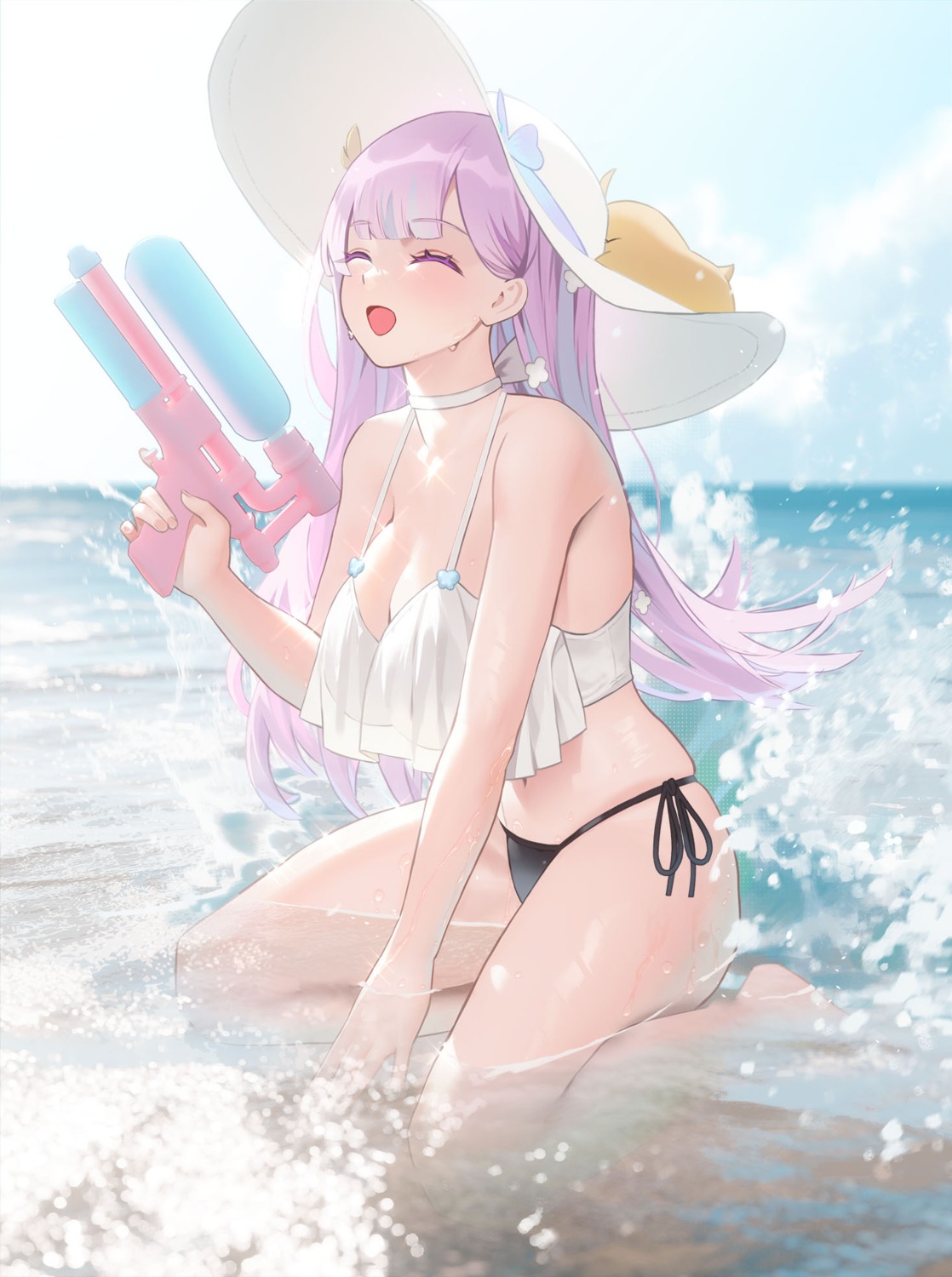 azur_lane bikini cirilla gun manjuu_(azur_lane) plymouth_(azur_lane) swimsuits wet