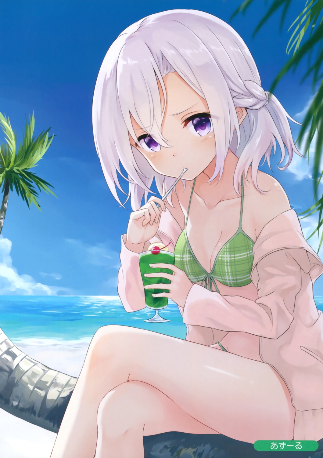 azuuru bikini cleavage open_shirt swimsuits