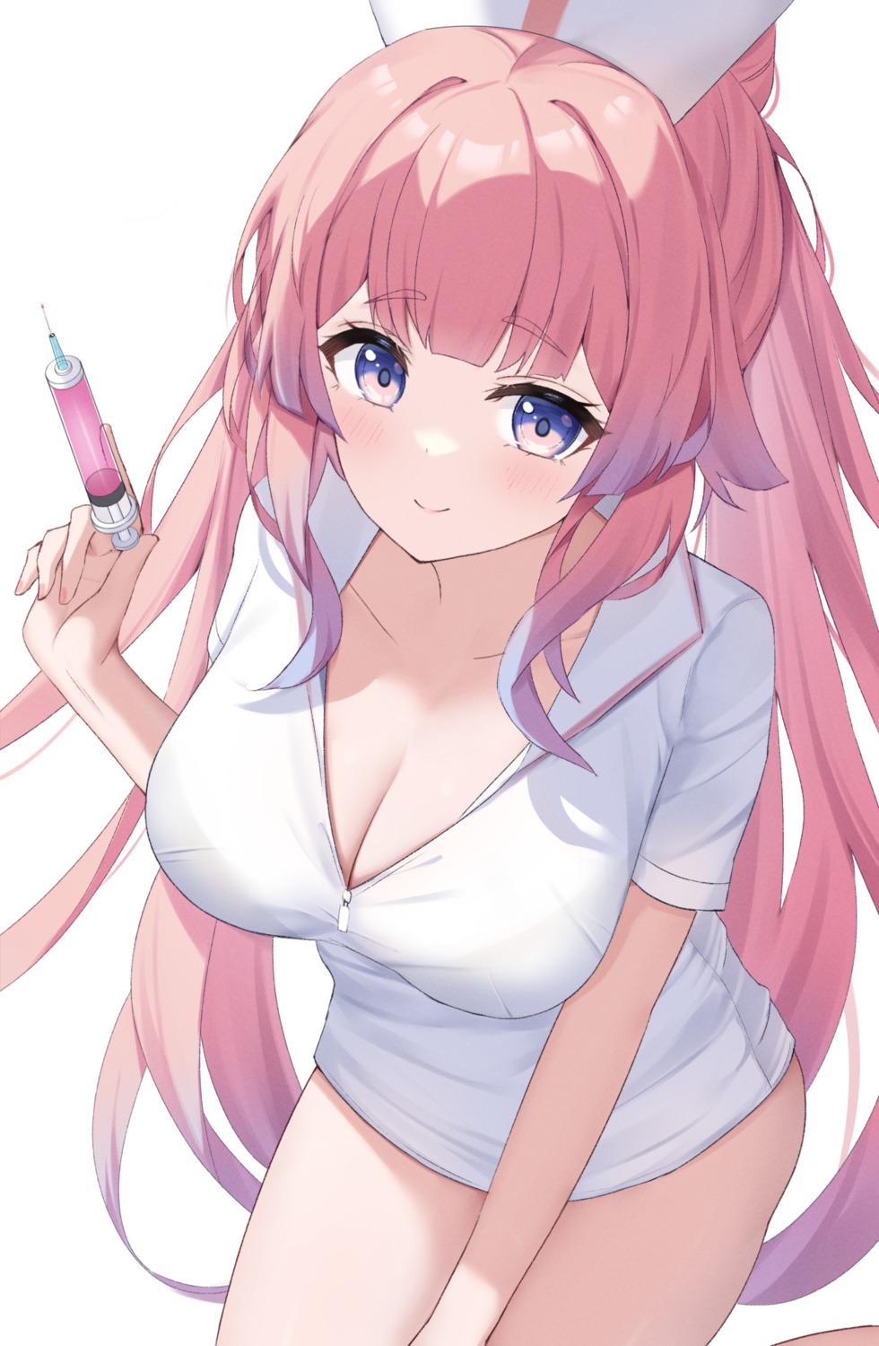 cleavage genshin_impact nurse nyuu_(pixiv12143565) open_shirt sangonomiya_kokomi