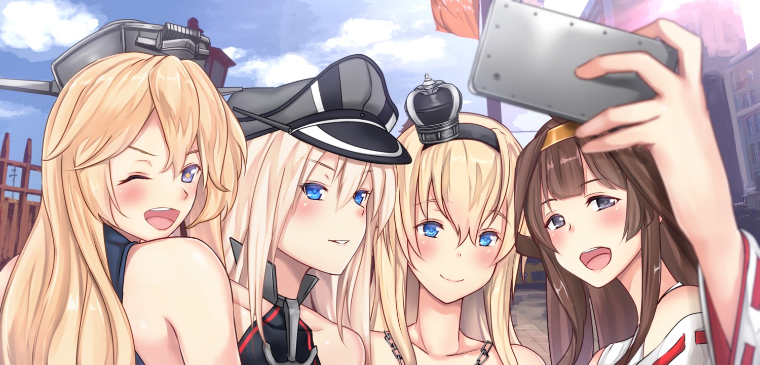 bismarck_(kancolle) iowa_(kancolle) kantai_collection kongou_(kancolle) untsue warspite_(kancolle)