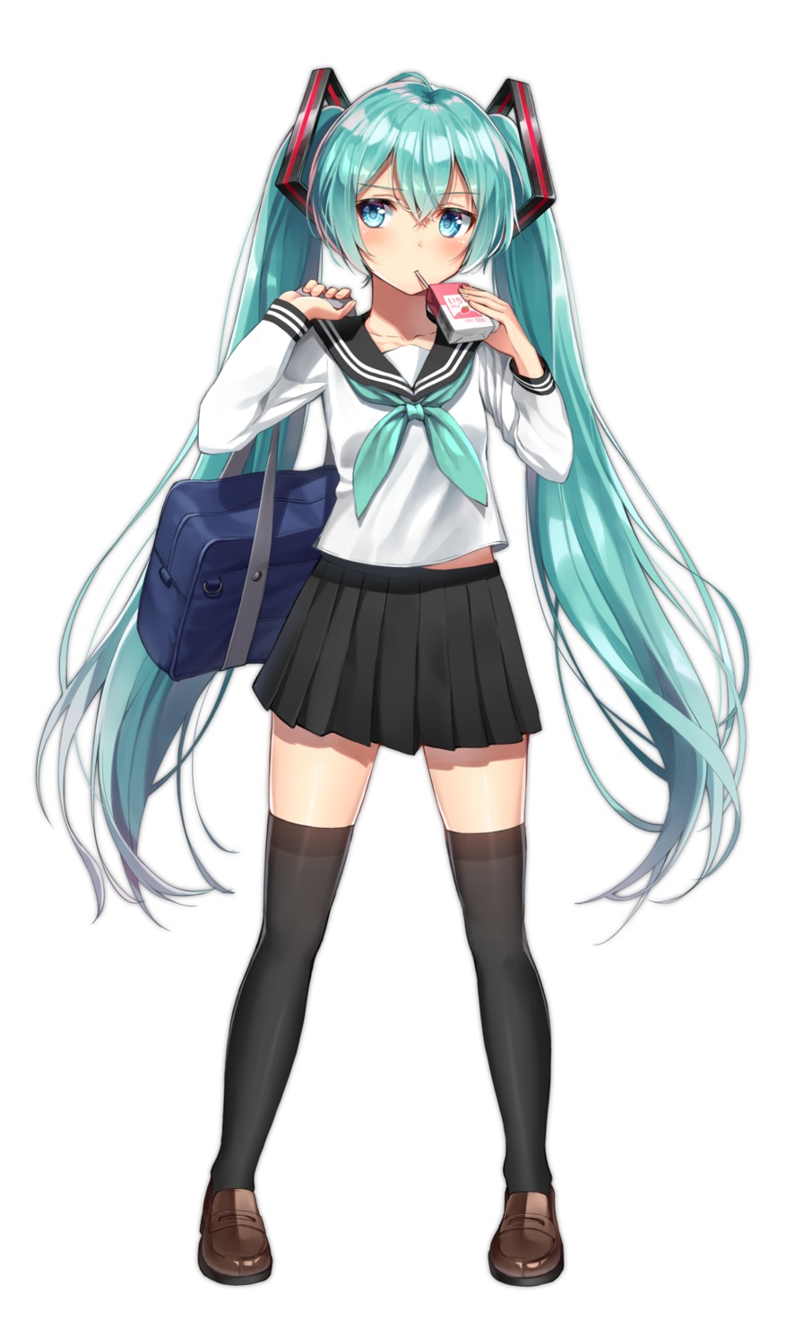 hatsune_miku seifuku superpig thighhighs vocaloid