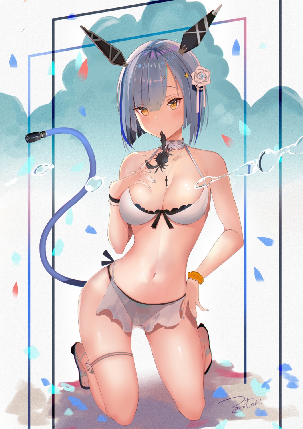 azur_lane bikini garter gascogne_(azur_lane) see_through swimsuits tail zotari