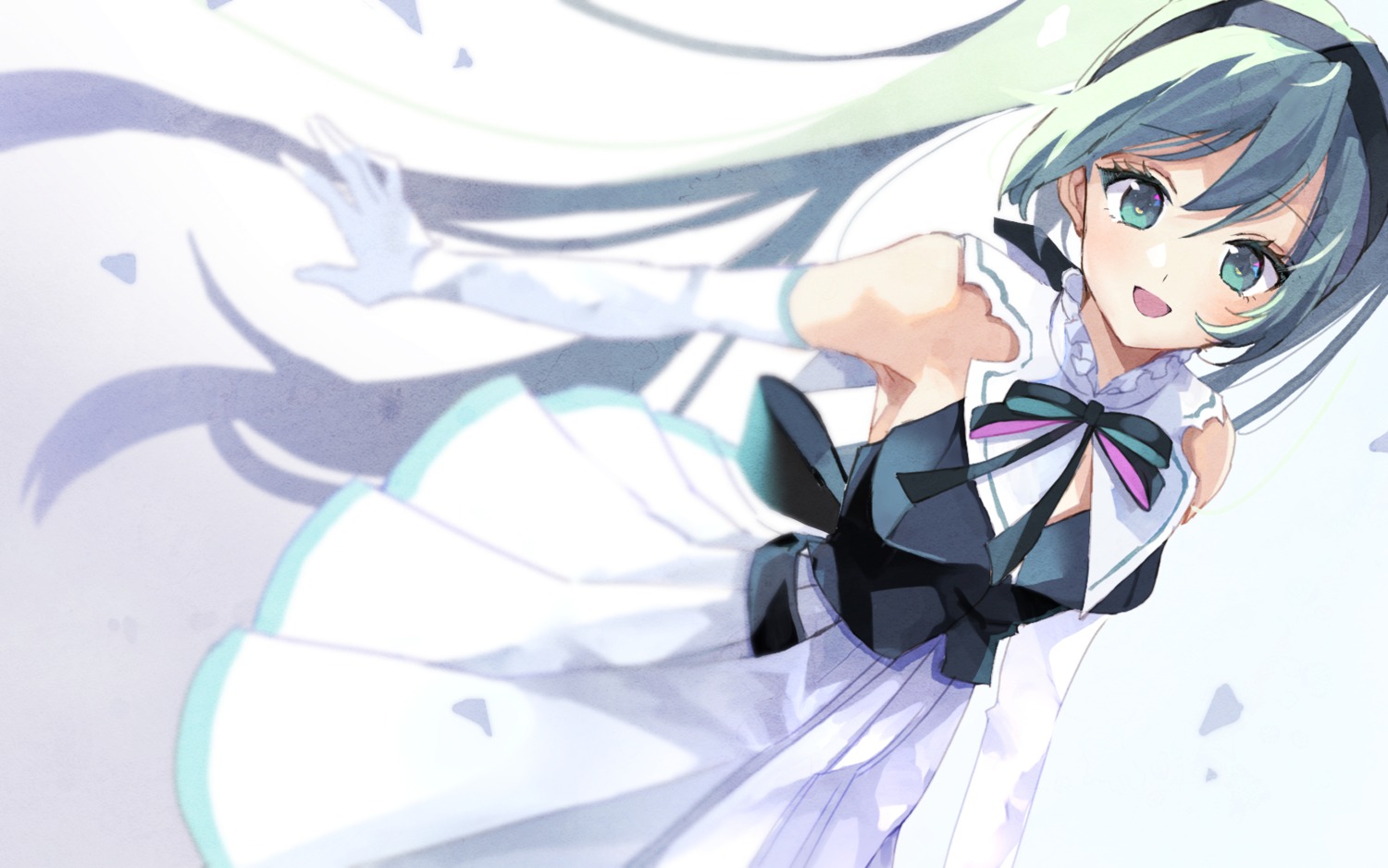 dress hatsune_miku hatsune_miku_symphony momoiito skirt_lift vocaloid wallpaper